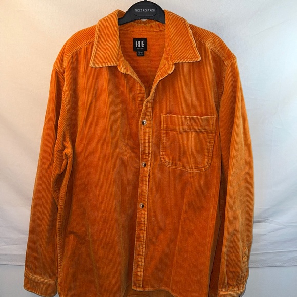Urban Outfitters BDG - Men's Oversized Retro Corduroy Button Up Shirt - Orange M - Picture 1 of 8